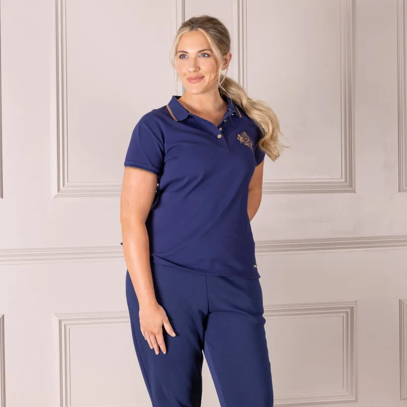 Aubrion Team Short Sleeve Polo in Midnight